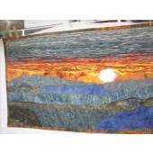 Appalachian Sunset Mountain Art Quilt Wall Hanging
